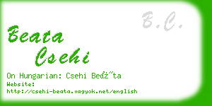 beata csehi business card